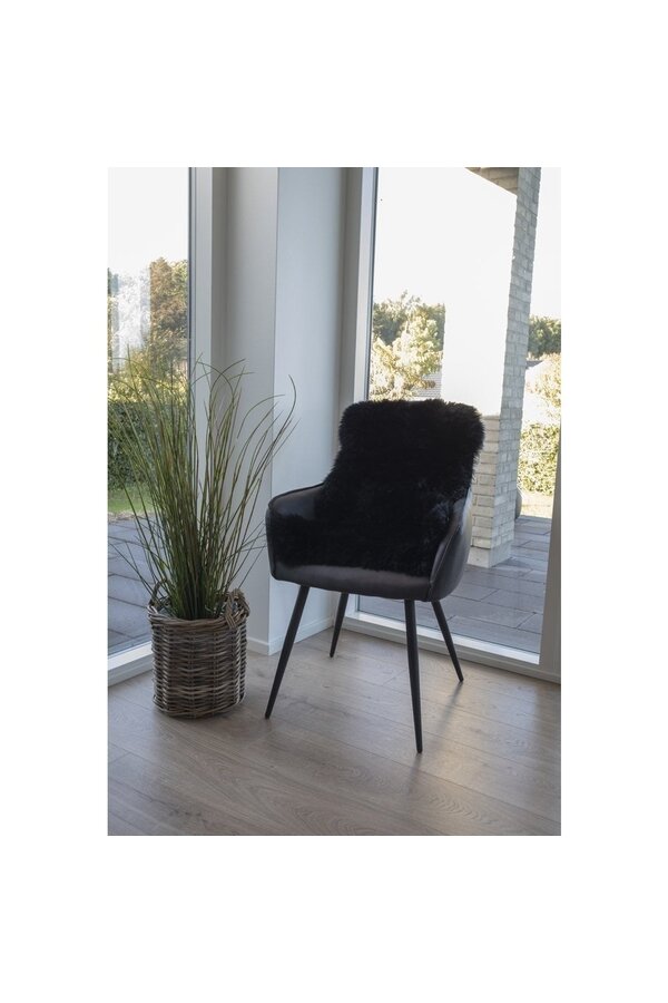 Lamsleer - Echt lamsleer, Zwart - 50x85 cm