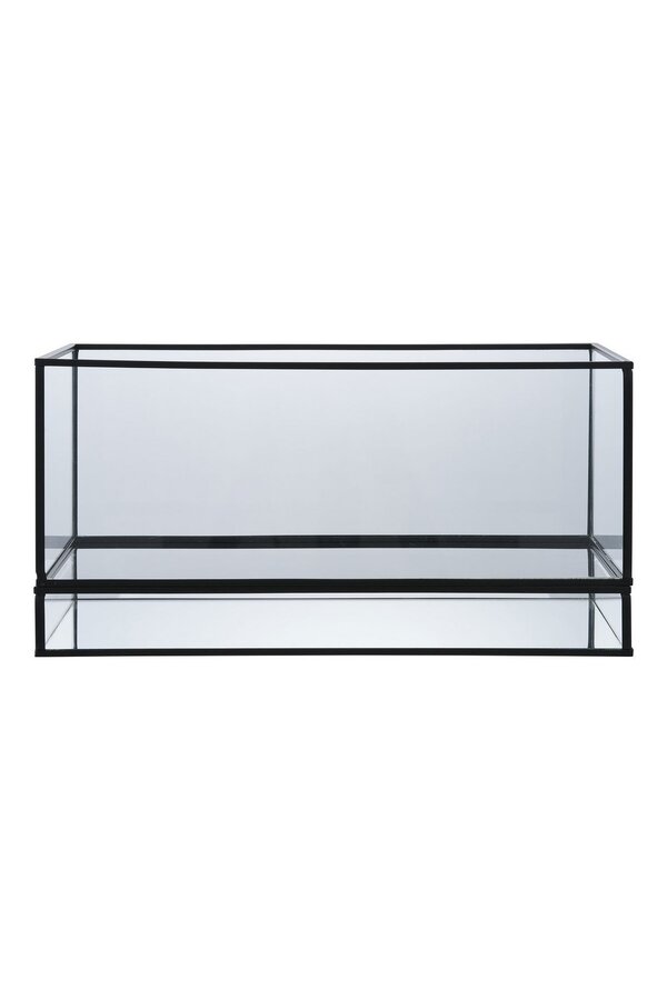 Hurricane Kaarshouder - Zwart, Glas, Metaal, 30x12x15cm