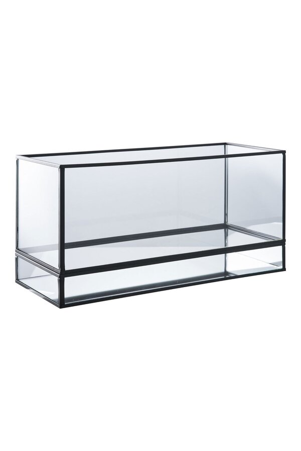 Hurricane Kaarshouder - Zwart, Glas, Metaal, 30x12x15cm