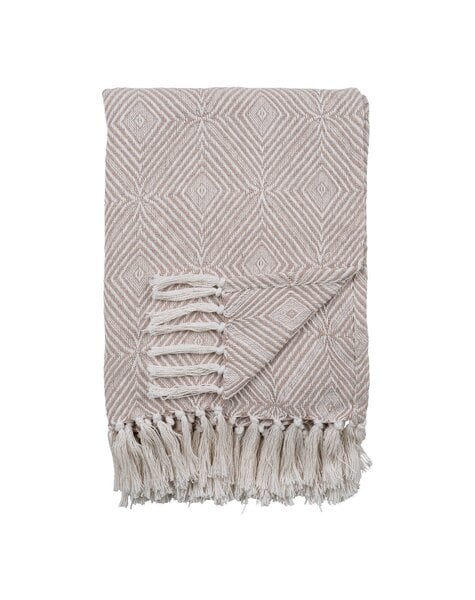 Cort Plaid - Ivoor/Beige, 100% gerecycled katoen, 130x160 cm