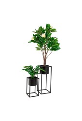 Marla Bloempotten - Zwart, Staal - Set van 2