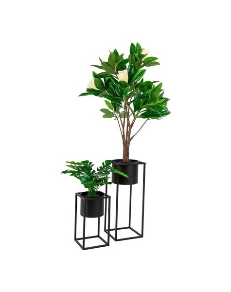 Marla Bloempotten - Zwart, Staal - Set van 2