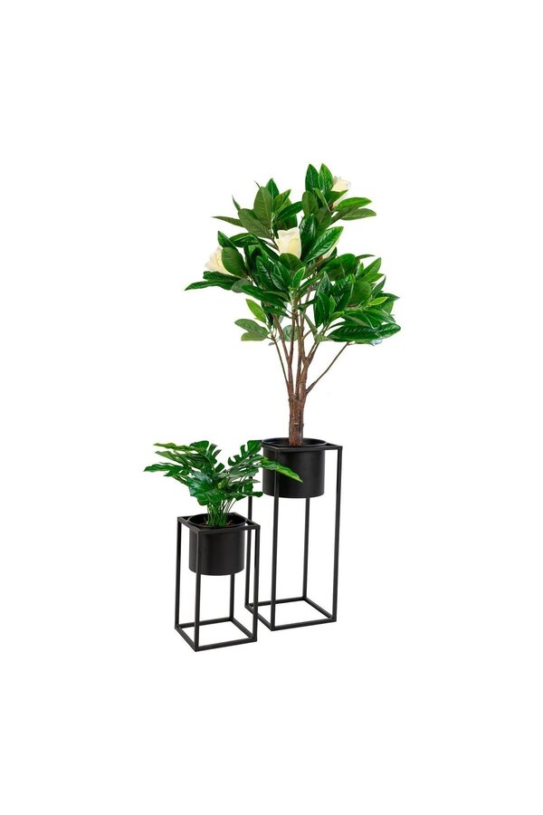 Marla Bloempotten - Zwart, Staal - Set van 2
