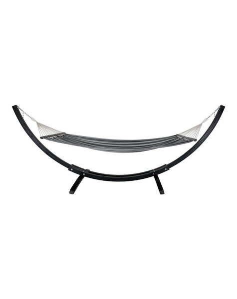 Tripoli Hangmat - Grijs/Zwart, Polyester/Katoen, Lariks, 320x120x120cm