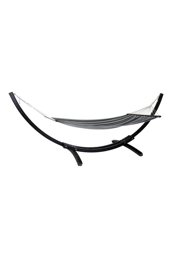 Tripoli Hangmat - Grijs/Zwart, Polyester/Katoen, Lariks, 320x120x120cm