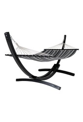 Tripoli Hangmat - Grijs/Zwart, Polyester/Katoen, Lariks, 320x120x120cm