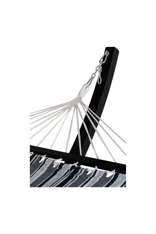 Tripoli Hangmat - Grijs/Zwart, Polyester/Katoen, Lariks, 320x120x120cm