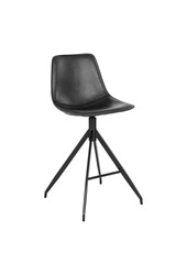 Monaco Counter Chair - Zwart, PU, ​​zwarte metalen poten, 51x44x96cm - set van 2