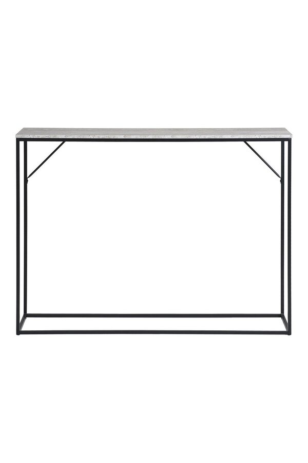 Vita Consoletafel - travertijnlook, zwart, 110x26x80cm