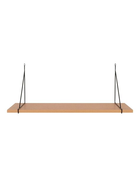 Chiba Wandplank - Wandplank, essenfineer, zwart stalen frame, 80x29 cm