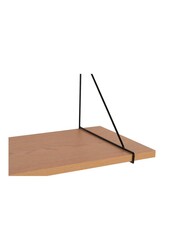 Chiba Wandplank - Wandplank, essenfineer, zwart stalen frame, 80x29 cm