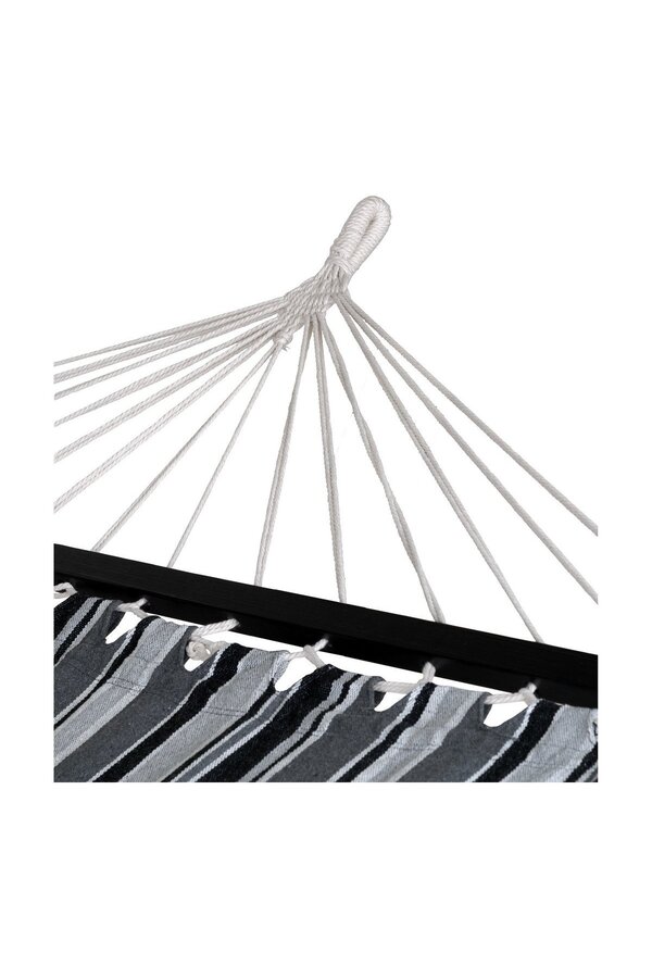 Lamia Hangmat - Hangmat, polyester/katoen, lariks, zwart/grijs/wit