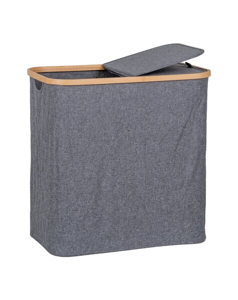Noto Wasmand - Donkergrijs, Bamboe/Textiel, 54x33x54 cm