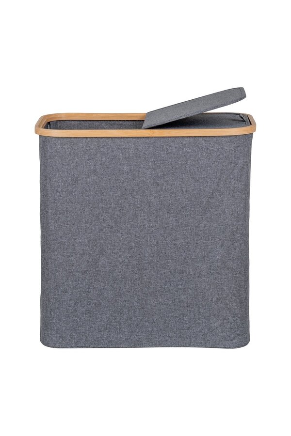 Noto Wasmand - Donkergrijs, Bamboe/Textiel, 54x33x54 cm