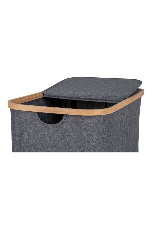 Noto Wasmand - Donkergrijs, Bamboe/Textiel, 54x33x54 cm
