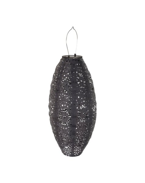 Foxdale LED-lantaarn - Grijze, oplaadbare zonne-lantaarn, 20x20x40 cm