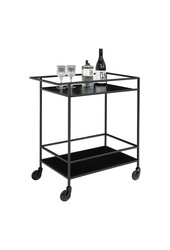 Vita Bar Trolley - zwart, staal, 68x40x79cm