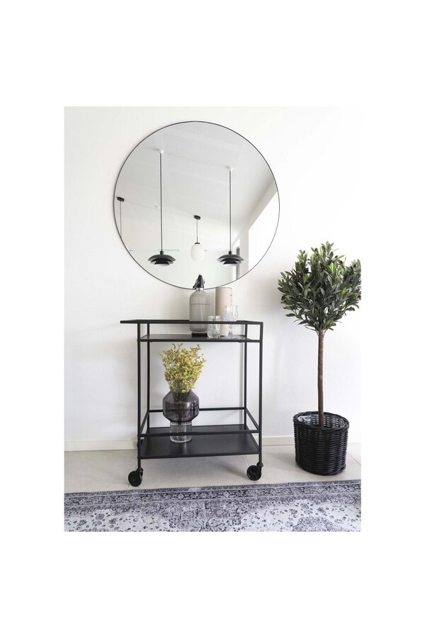 Vita Bar Trolley - zwart, staal, 68x40x79cm