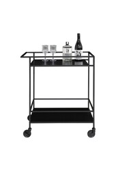 Vita Bar Trolley - zwart, staal, 68x40x79cm