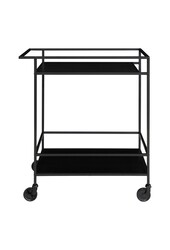 Vita Bar Trolley - zwart, staal, 68x40x79cm
