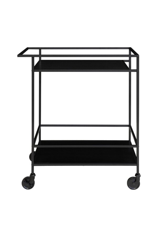 Vita Bar Trolley - zwart, staal, 68x40x79cm