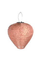 Greatham LED-lantaarn - Roze, oplaadbare zonne-lantaarn, 30x30x34 cm