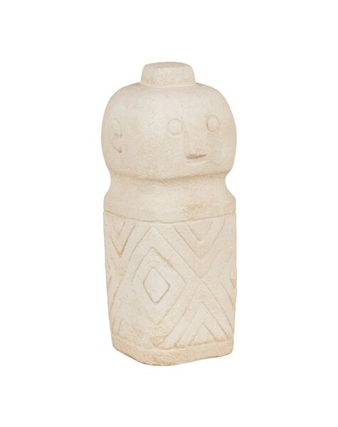 Decoratie - Decoratie in cement, beige, 6,5x6,5x15 cm