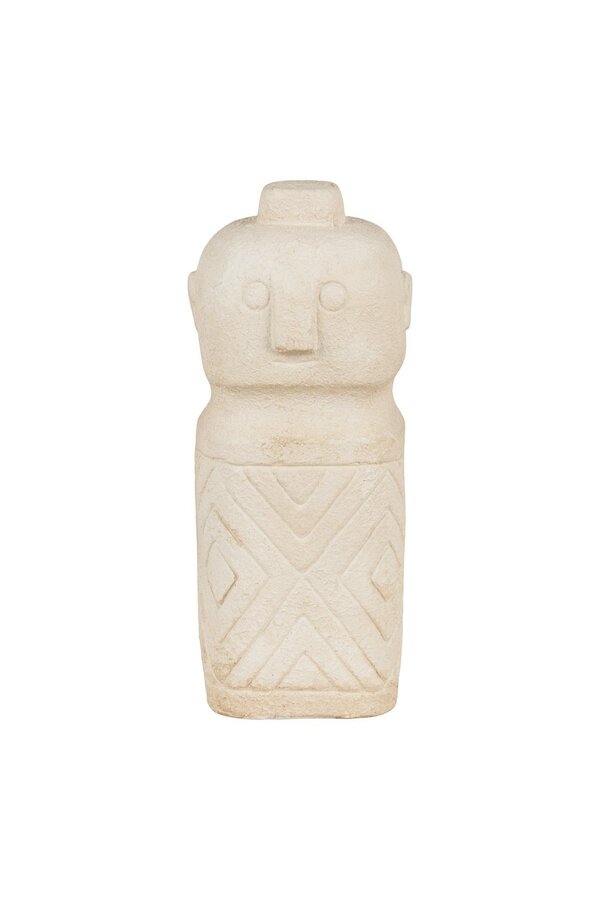 Decoratie - Decoratie in cement, beige, 6,5x6,5x15 cm