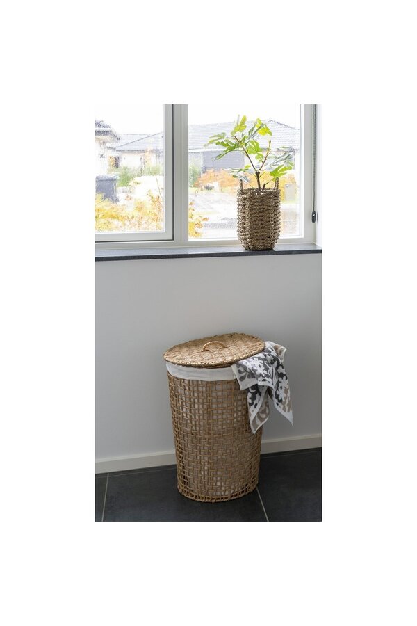 Pomal Wasmand - Wasmand, papier, lichtbruin/wit, ø42x56 cm