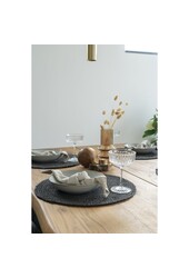 Bombay Placemat - Donkergrijs, Jute, Ø38cm - Set van 4
