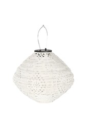 Harwood Led Lantern - White, oplaadbare zonne -lantaarn, 30x30x26,5 cm