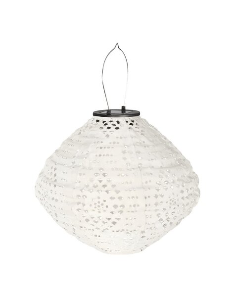 Harwood Led Lantern - White, oplaadbare zonne -lantaarn, 30x30x26,5 cm
