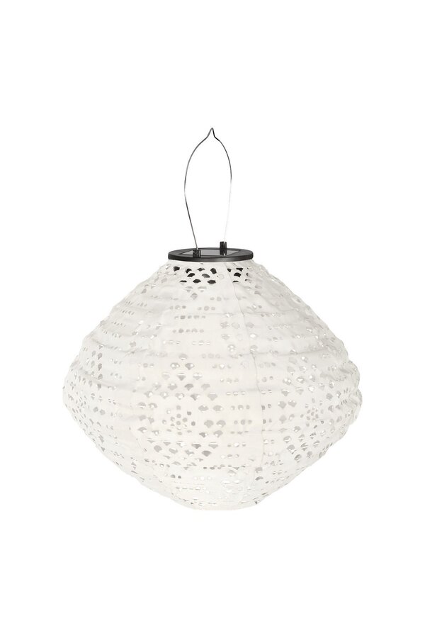 Harwood Led Lantern - White, oplaadbare zonne -lantaarn, 30x30x26,5 cm