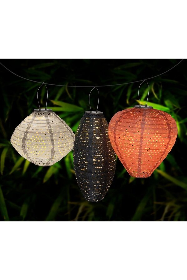 Harwood Led Lantern - White, oplaadbare zonne -lantaarn, 30x30x26,5 cm
