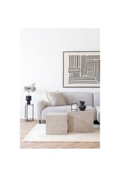 Leuven Bijzettafel - Zwart/Beige, Staal, MDF, Ø27x46cm