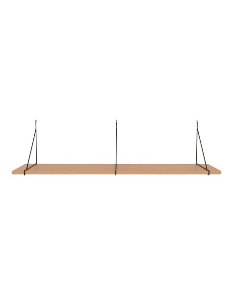 Chiba Wandplank - Wandplank, essenfineer, zwart stalen frame, 120x29 cm