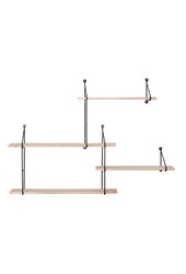 Harlem Plank - Staal, Paulownia, Zwart/Natuurlijk - 99x17.5x62 cm
