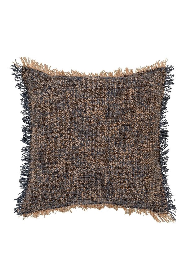 Ely Kussen - Kussen, polyester, katoen, blauw/geel, 45x45 cm