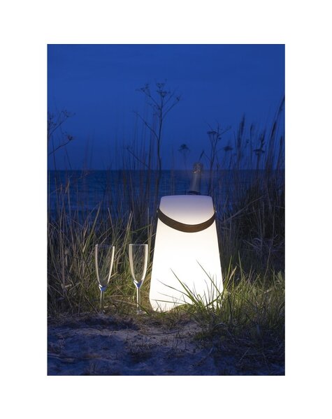 Bristol LED-wijnkoeler - Wit, PP, 25x25x37,5 cm, Oplaadbaar