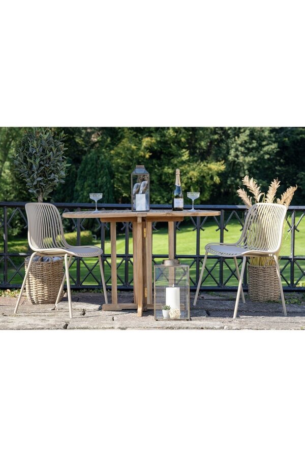 Branson Garden stoel - zand, stapelbaar, 55x46,5x82 cm - set van 4