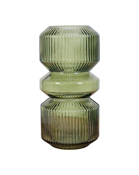 Vaas - Groen, Glas, Ø12x25 cm