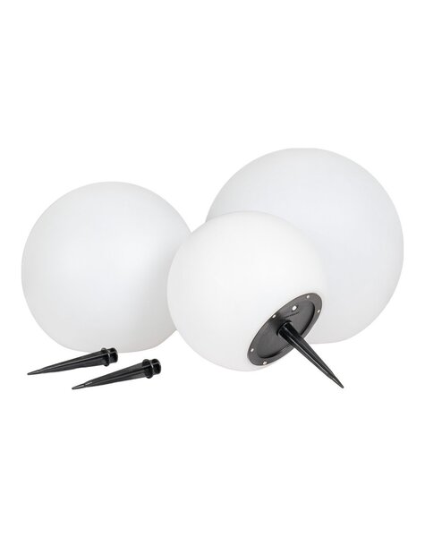 Lifton LED-lamp - Wit, PP, Ø20/25/30 cm, op zonne-energie - Set van 3