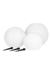 Lifton LED-lamp - Wit, PP, Ø20/25/30 cm, op zonne-energie - Set van 3