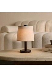 Rover donkerbruine houten lamp – oplaadbare, draadloze en dimbare lampenkap