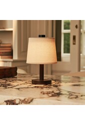 Rover donkerbruine houten lamp – oplaadbare, draadloze en dimbare lampenkap
