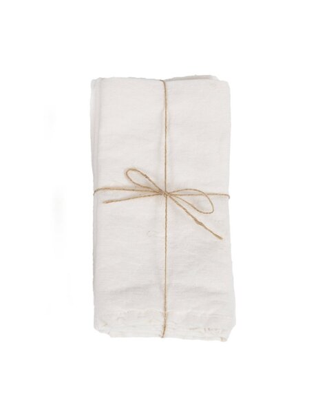 La serviette en lin - Blanc - Lot de 4