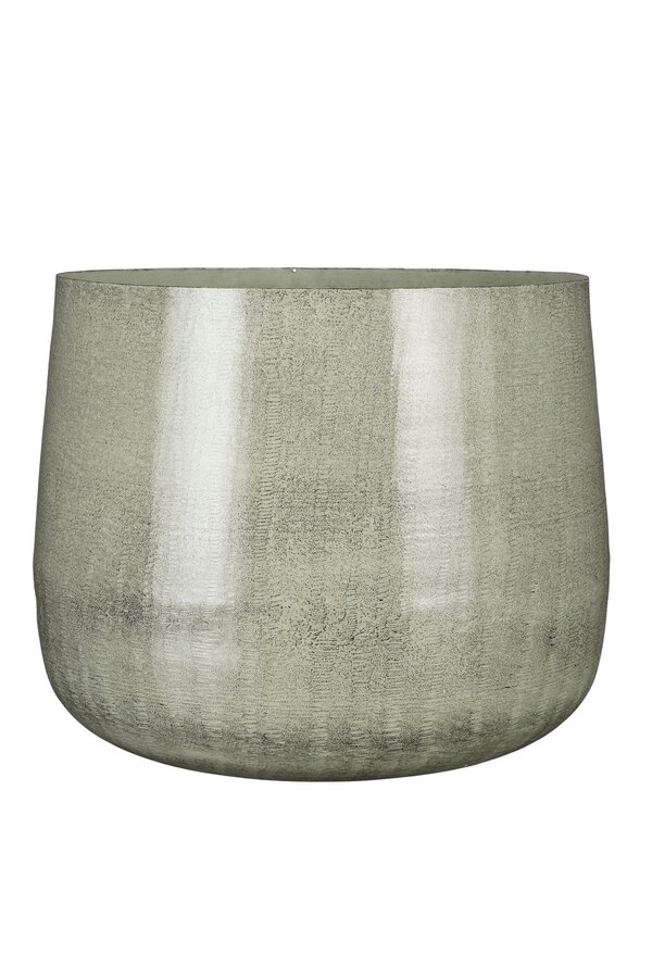 Benson Pot de fleurs – H32 x Ø37 cm – Métal – Gris clair