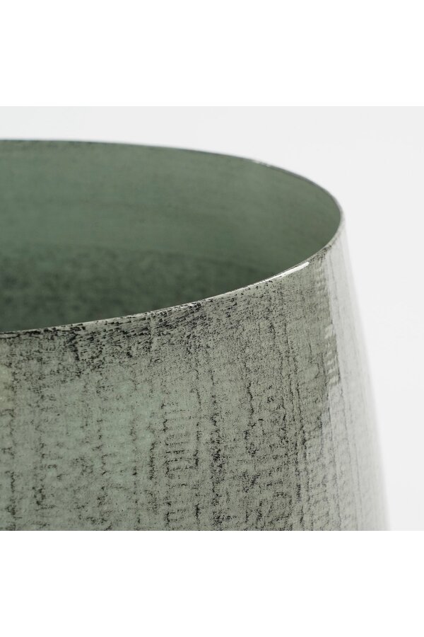 Benson Pot de fleurs – H32 x Ø37 cm – Métal – Gris clair