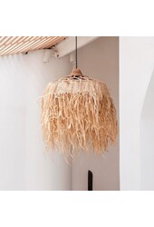 Bastlampe mit langen Fransen | Lampenschirm | Pendelleuchte KAWI (2 Größen)