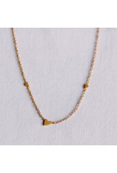 Feine Halskette aus Edelstahl mit 3 Mini-Herzen – Gold